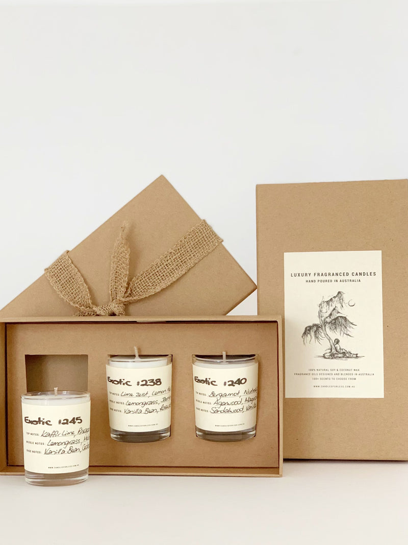 Candles For Less Fragranced Candles - Exotic Discovery Gift Set-60hrs