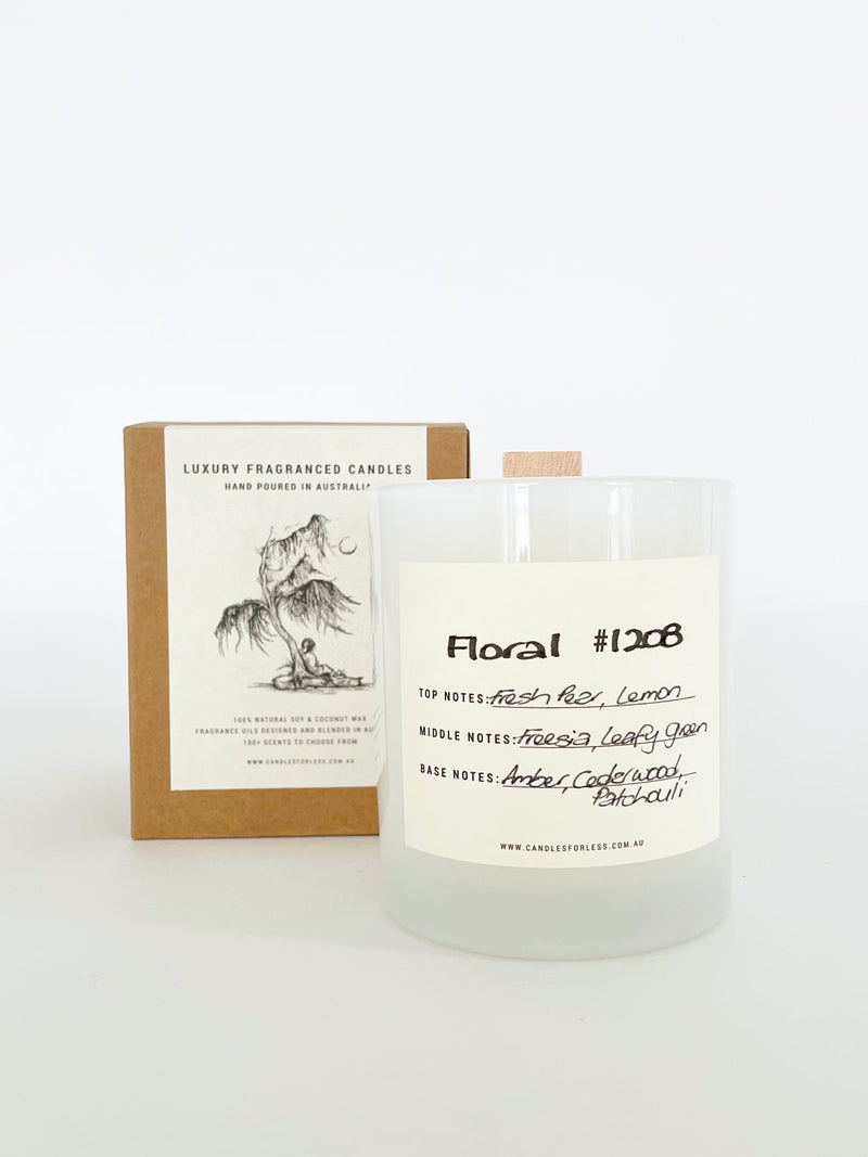 Candles For Less Fragranced Soy Wax Candle Floral 1208 (XL-100hrs-Wooden Wick)