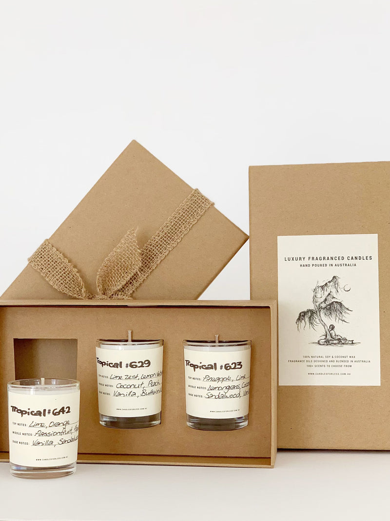 Candles For Less Fragranced Candles - Tropical Discovery Gift Set-60hrs