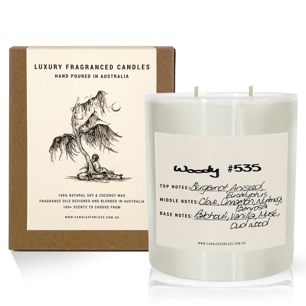 Candles For Less Fragranced Soy Wax Candle Woody 535 (XL-100hrs)