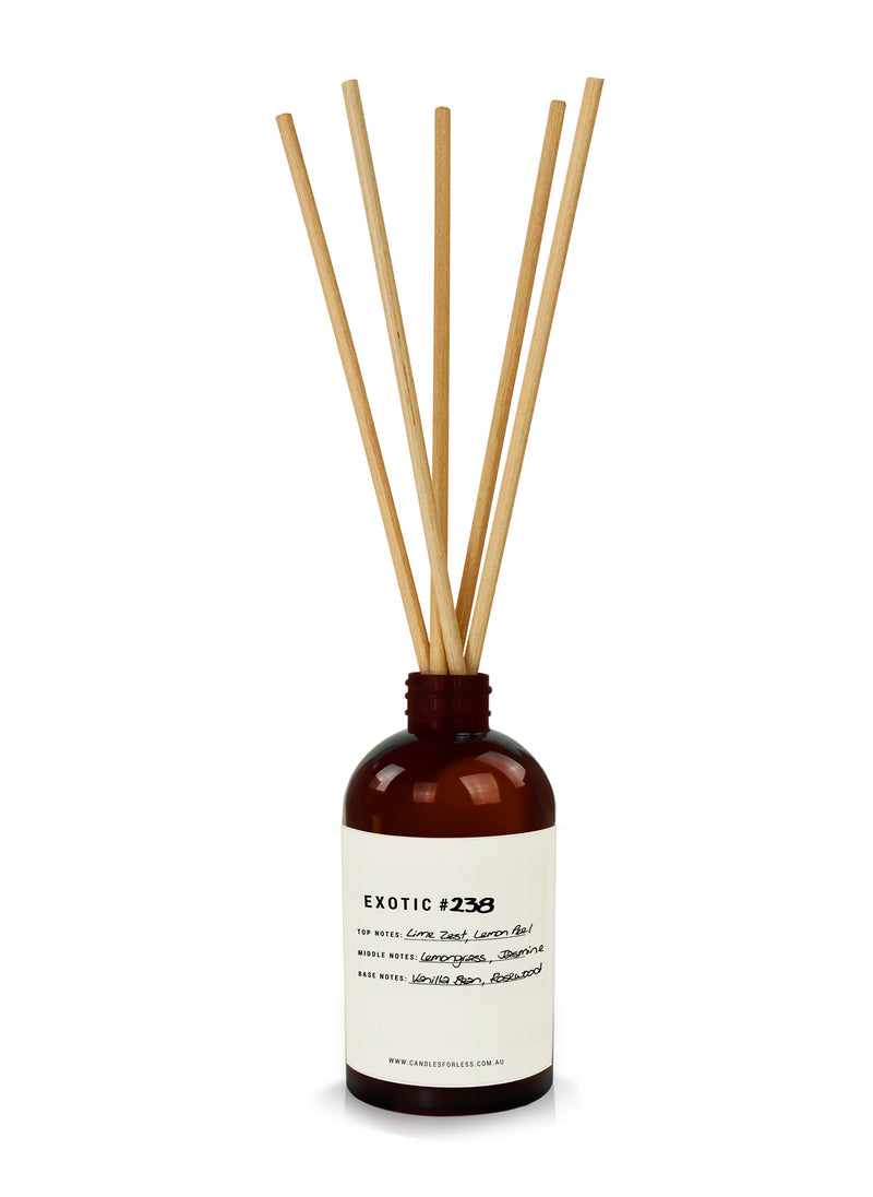 Candles For Less Fragranced Exotic Reed Diffusers. Made in Australia.