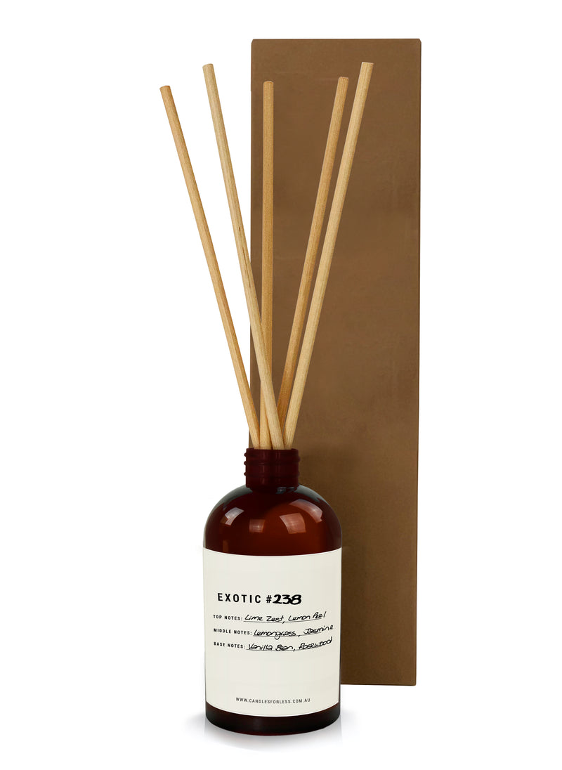 Candles For Less Fragranced Exotic Reed Diffusers. Made in Australia.
